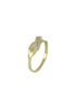 igold - Anello in Oro 375% 9Kt con Design Intrecciato e Zirconi