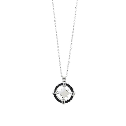 AGR241 Collana con doppia rosa dei venti e punti cardinali