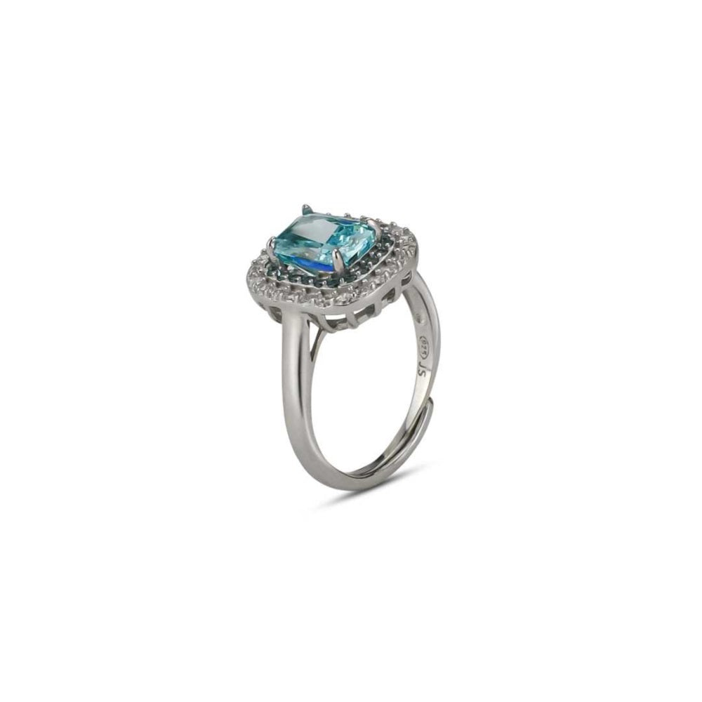 boccadamo AN481A Anello di zirconi acquamarina