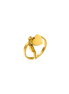 LUCA BARRA - ANELLO DONNA IN ACCIAIO IP GOLD CON CORNO E CUORE