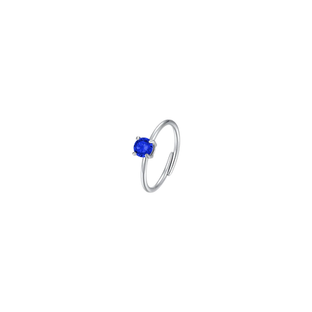 luca barra - ANELLO DONNA IN ACCIAIO ZIRCONE BLU