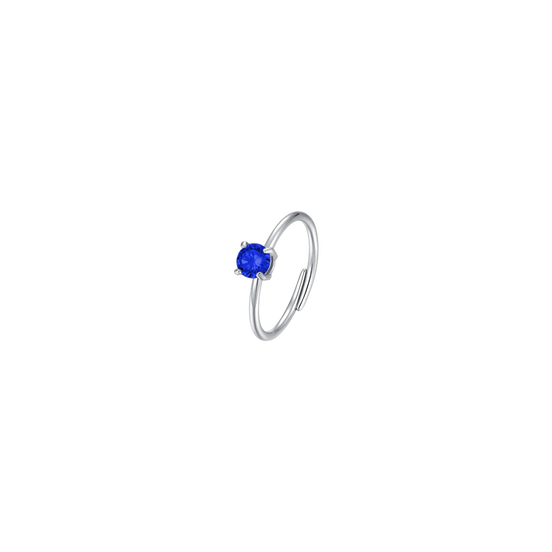 luca barra - ANELLO DONNA IN ACCIAIO ZIRCONE BLU
