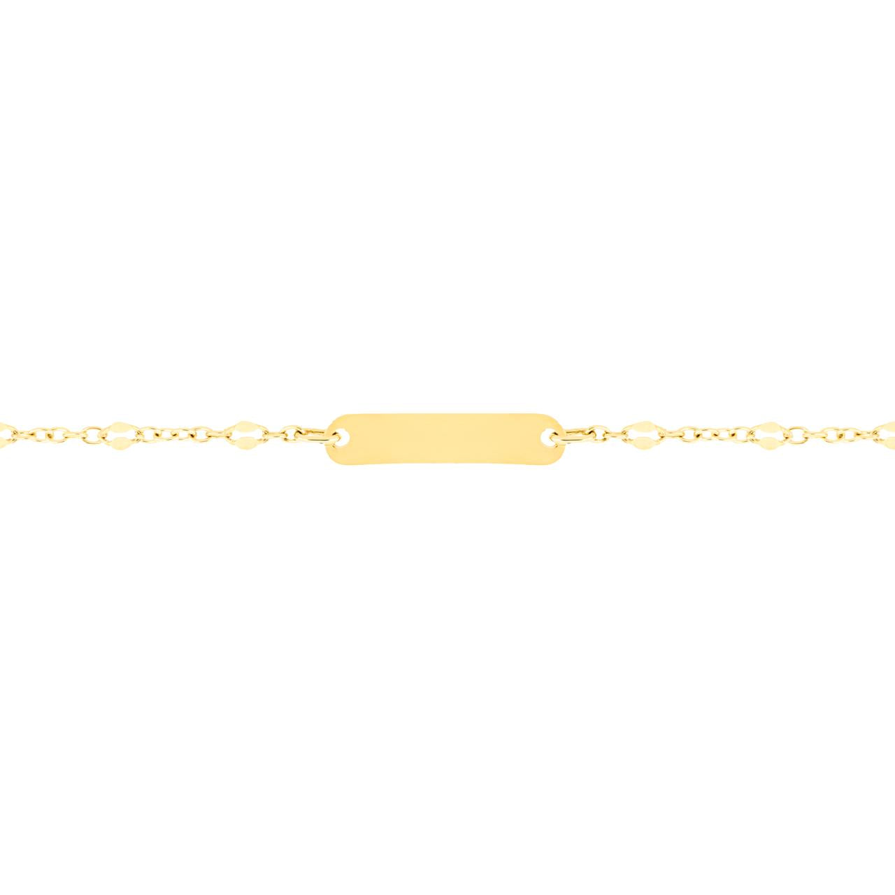 igold - Bracciale in Oro Giallo 375% 9 kt con Piastrina Liscia