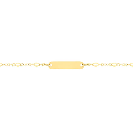 igold - Bracciale in Oro Giallo 375% 9 kt con Piastrina Liscia