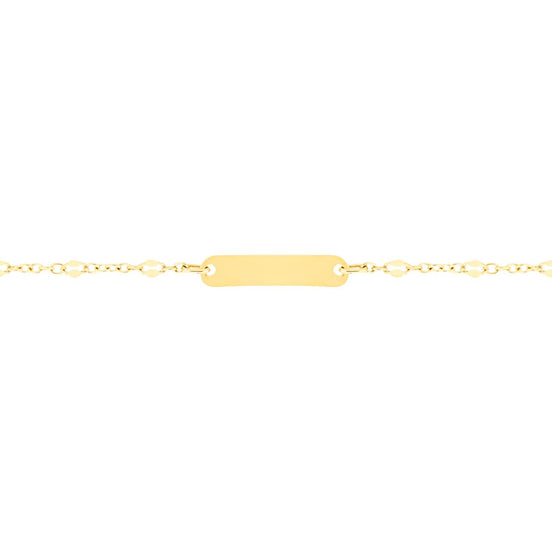 igold - Bracciale in Oro Giallo 375% 9 kt con Piastrina Liscia