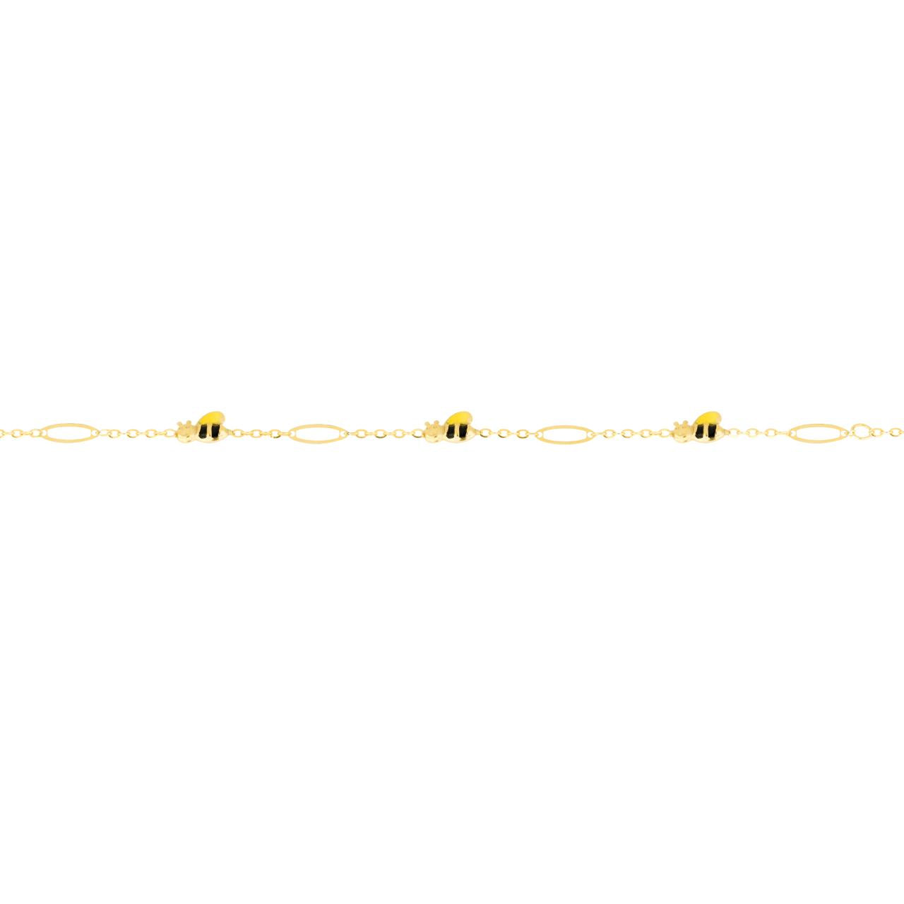igold - Bracciale in Oro 375% 9 kt con Api Smaltate
