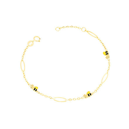 igold - Bracciale in Oro 375% 9 kt con Api Smaltate