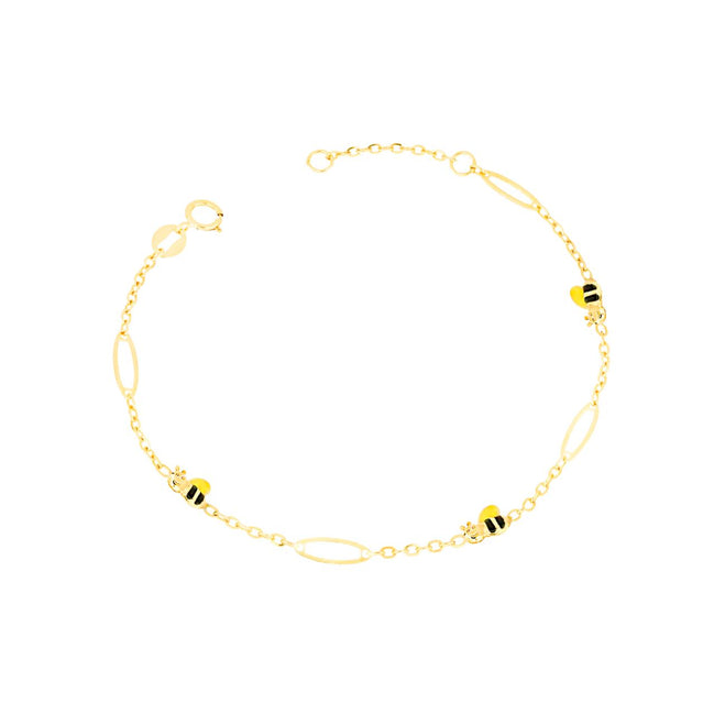 igold - Bracciale in Oro 375% 9 kt con Api Smaltate