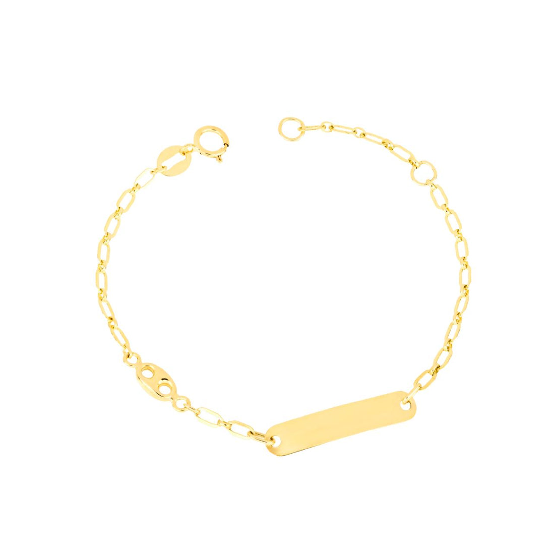 igold - Bracciale con Piastrina Rettangolare Liscia in Oro Giallo 9 kt