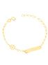 igold - Bracciale in Oro Giallo 375% 9 kt con Piastrina Liscia e Timone Nautico