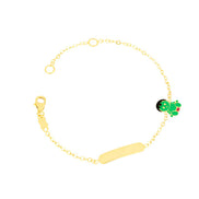 igold - Bracciale Bambino Hulk Smaltato in Oro Giallo 375% 9 kt con Piastrina Incidibile