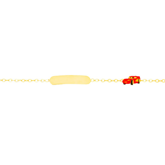 igold - Bracciale bambino con automobilina smaltata e piastrina in oro giallo 375% 9 kt