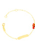 igold - Bracciale bambino con automobilina smaltata e piastrina in oro giallo 375% 9 kt
