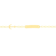 igold - Bracciale  in Oro Giallo 375% 9 kt con Ancora e Piastrina