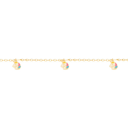 igold - Bracciale Bambino in Oro 375% 9 kt con Unicorni Smaltati