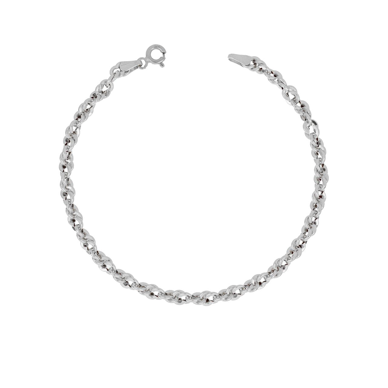 igold - Bracciale Catena Rolò in Oro Bianco 375% 9kt