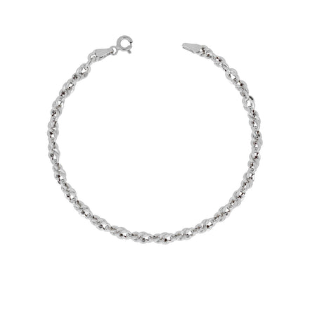 igold - Bracciale Catena Rolò in Oro Bianco 375% 9kt
