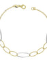 igold - Bracciale a Maglie Ovali Bicolore in Oro Giallo e Bianco 9 kt