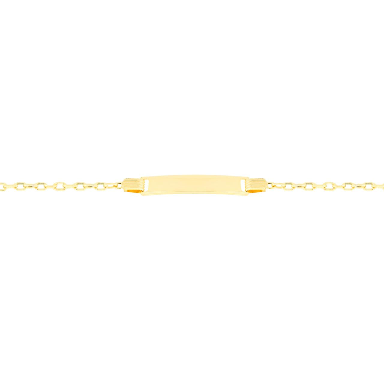 igold - Bracciale con piastrina in oro giallo 375% 9 kt