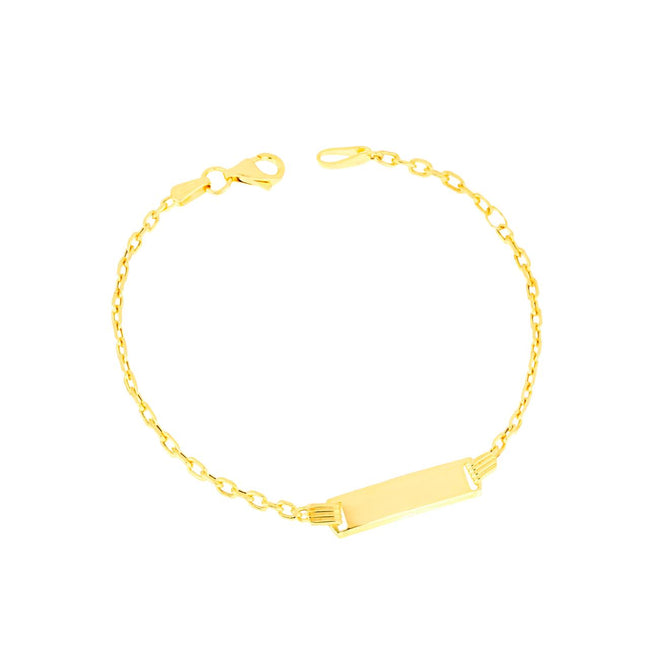 igold - Bracciale con piastrina in oro giallo 375% 9 kt