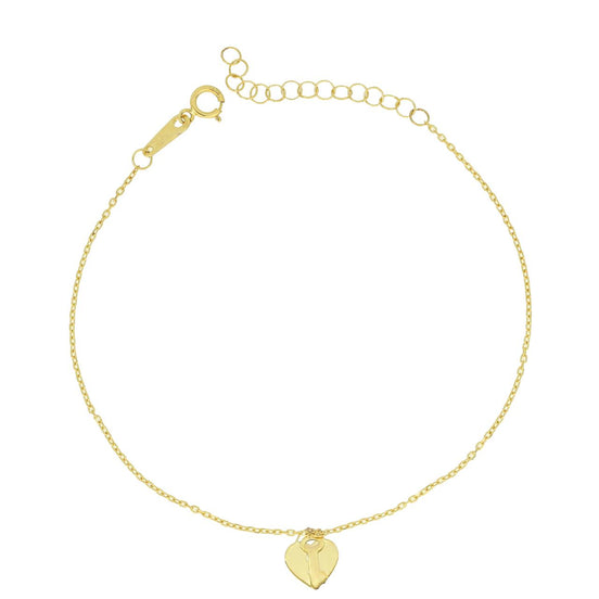 igold - Bracciale con Lucchetto a Cuore in Oro Giallo 375% 9 kt