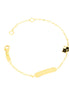 igold - Bracciale con Targhetta e Gattino Smaltato in Oro Giallo 375% 9 kt