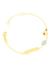 igold - Bracciale con piastrina e unicorno smaltato in oro giallo 375% 9 kt
