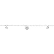 igold - Bracciale Donna in Oro Bianco 375% 9 kt con Cuore e Zirconi