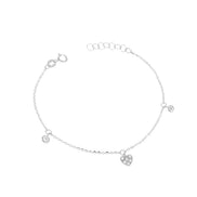 igold - Bracciale Donna in Oro Bianco 375% 9 kt con Cuore e Zirconi