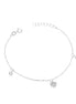 igold - Bracciale Donna in Oro Bianco 375% 9 kt con Cuore e Zirconi