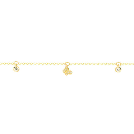 igold - Bracciale in Oro 9 kt con Farfalla e Zirconi