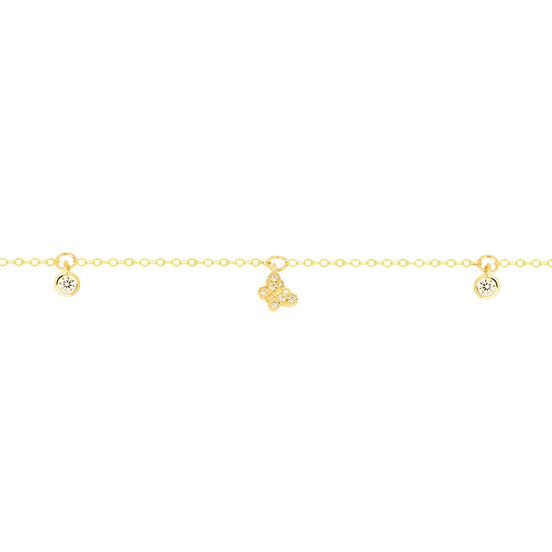 igold - Bracciale in Oro 9 kt con Farfalla e Zirconi