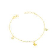 igold - Bracciale in Oro 9 kt con Farfalla e Zirconi