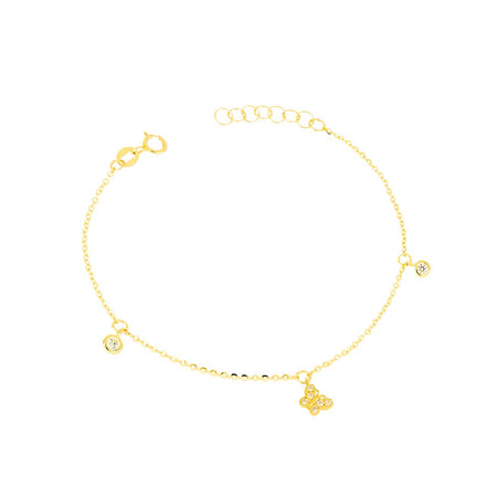 igold - Bracciale in Oro 9 kt con Farfalla e Zirconi