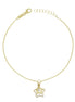 igold - Bracciale con Stella Pendente e Zircone in Oro Giallo 375% 9 kt