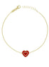 igold - Bracciale Cuore Smaltato Rosso con Zirconi in Oro Giallo 375% 9 kt