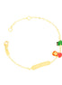 igold - Bracciale con Targhetta, Principessa e Ranocchio Smaltati in Oro Giallo 375% 9 kt