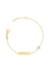 igold - Bracciale in Oro Giallo 375% 9 kt con Piastrina e Croce con Zirconi