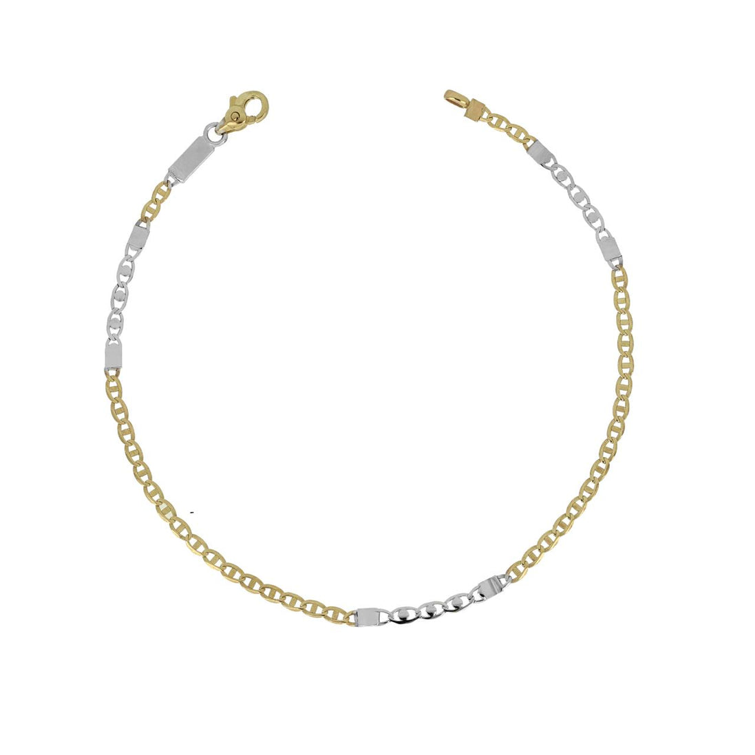 igold - Bracciale Groumette in Oro bianco & giallo 375% 9kt