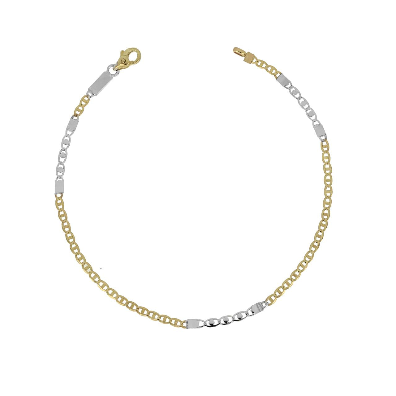 igold - Bracciale Groumette in Oro bianco & giallo 375% 9kt