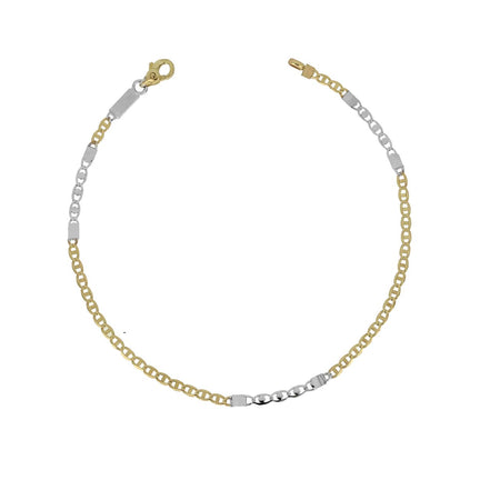 igold - Bracciale Groumette in Oro bianco & giallo 375% 9kt