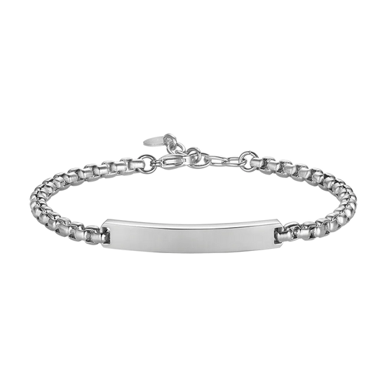 luca barra - BRACCIALE UOMO IN ACCIAIO CON PIASTRA PERSONALIZZABILE