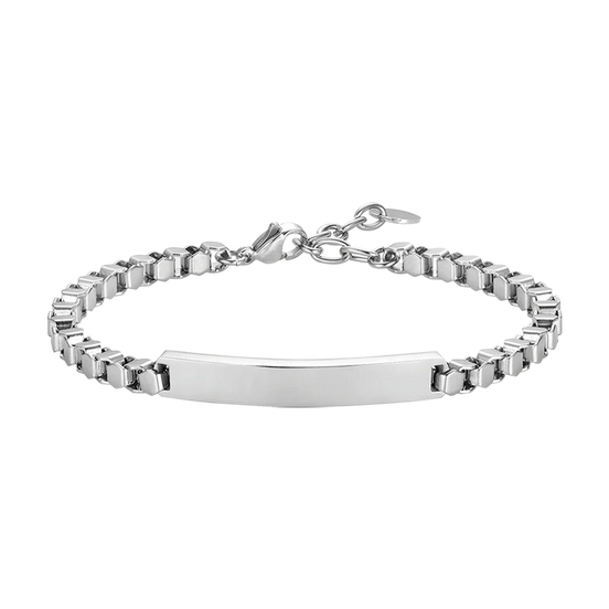 luca barra - BRACCIALE UOMO IN ACCIAIO CON PIASTRA PERSONALIZZABILE