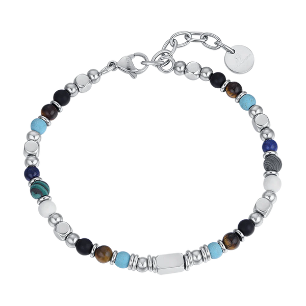 luca barra - BRACCIALE UOMO IN ACCIAIO CON OCCHIO DI TIGRE