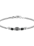 luca barra - BRACCIALE UOMO IN ACCIAIO AGATA NERA ED ELEMENTI
