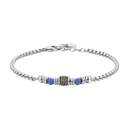 luca barra - BRACCIALE UOMO IN ACCIAIO SODALITE BLU