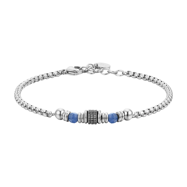 luca barra - BRACCIALE UOMO IN ACCIAIO SODALITE BLU