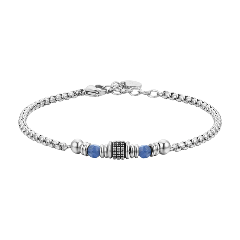 luca barra - BRACCIALE UOMO IN ACCIAIO SODALITE BLU