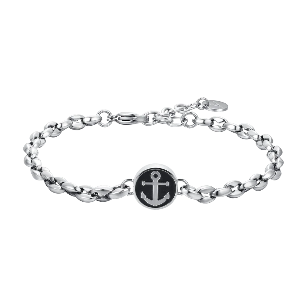 luca barra - BRACCIALE UOMO IN ACCIAIO CON ANCORA