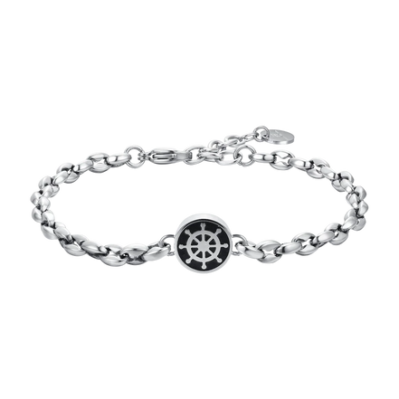 luca barra - BRACCIALE UOMO IN ACCIAIO CON TIMONE